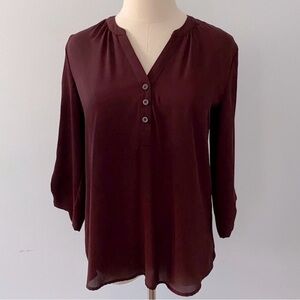 New York & Company SoHo Jeans  Burgundy Wine Blouse